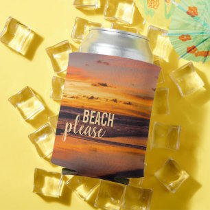 Rafraîchisseur Pour Canette Plage S'il vous plaît Tropical Orange Yellow Suns