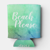 Rafraîchisseur Pour Canette Plage S'Il Vous Plaît Turquoise Aqua Ombre (Dos)