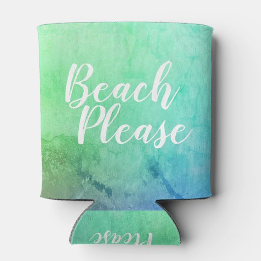 Rafraîchisseur Pour Canette Plage S'Il Vous Plaît Turquoise Aqua Ombre (Dos)