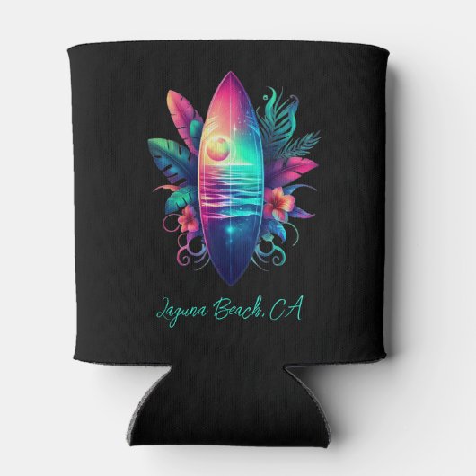 Rafraîchisseur Pour Canette Plage Tropical Surboard (Dos)