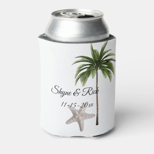 Rafraîchisseur Pour Canette Plage tropicale Palm Tree Mariage Réception Favori (Can Dos)