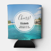 Rafraîchisseur Pour Canette Plage tropicale pittoresque avec huttes de chaume (Dos)