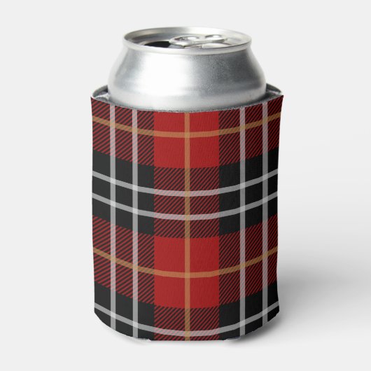 Rafraîchisseur Pour Canette Plaid personnalisé rouge et noir (Can devant)