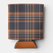 Rafraîchisseur Pour Canette Plaid rustique d'hiver/Noël bleu/orange (Devant)