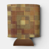 Rafraîchisseur Pour Canette Plaque de tartan marron monochrome texturé. (Dos)