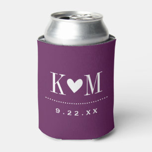 Rafraîchisseur Pour Canette Plum violet Mariage moderne Monogramme