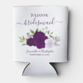 Rafraîchisseur Pour Canette Plum violet Roses Élégant Mariage Bridesmaid (Devant)