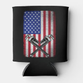 Rafraîchisseur Pour Canette Plumber Patriotique États-Unis Drapeau américain P (Devant)