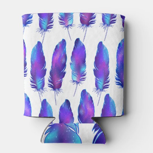 Rafraîchisseur Pour Canette Plumes avec texture spatiale, motif magique. (Dos)