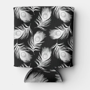Rafraîchisseur Pour Canette Plumes de paon, motif de crayon décoratif.