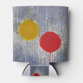 Rafraîchisseur Pour Canette Poche rouge Jaune Pointe Polka Abstrait (Devant)