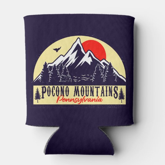 Rafraîchisseur Pour Canette Poconos Pennsylvania PA Mountain Gift Retro (Dos)