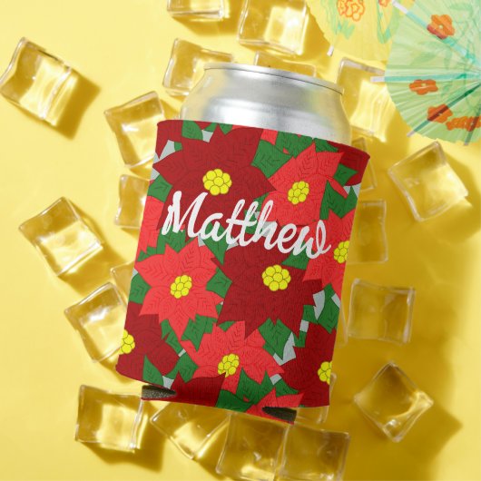 Rafraîchisseur Pour Canette Poinsettias de Noël (Été in situ)