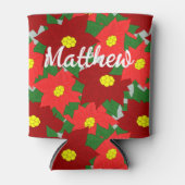 Rafraîchisseur Pour Canette Poinsettias de Noël (Devant)