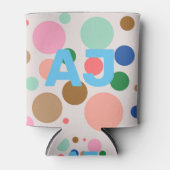 Rafraîchisseur Pour Canette Point Polka Monogram moderne (Devant)