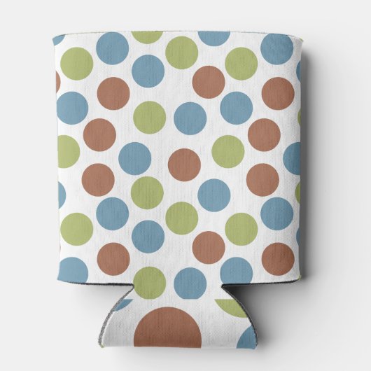 Rafraîchisseur Pour Canette Points bleus, verts et Brown (Dos)