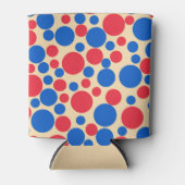 Rafraîchisseur Pour Canette Points Rouge Et Bleu Sur Tan (Devant)