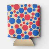 Rafraîchisseur Pour Canette Points Rouge Et Bleu Sur Tan (Dos)
