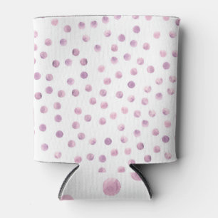 Rafraîchisseur Pour Canette Pois aquarelle, arrière - plan géométrique rose.