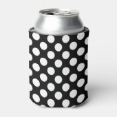 Rafraîchisseur Pour Canette Pois noirs et blancs, Motif Polka (Can devant)
