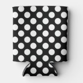 Rafraîchisseur Pour Canette Pois noirs et blancs, Motif Polka (Devant)