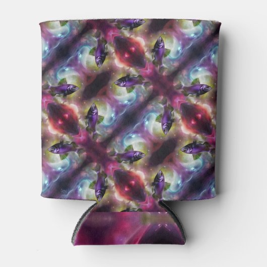 Rafraîchisseur Pour Canette Poisson cosmique AAI Imaginaire Art numérique Impr (Devant)