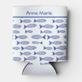 Rafraîchisseur Pour Canette Poisson côtier Bachelorette Bleu et Blanc (Devant)