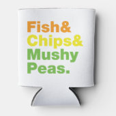 Rafraîchisseur Pour Canette Poissons & Chips & Pois Musqués. (Devant)