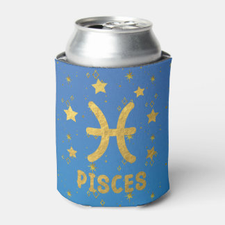 Rafraîchisseur Pour Canette Poissons Zodiac Bleu et Gold Can Cooler