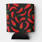 Rafraîchisseur Pour Canette Poivrons rouges sur Black Fiery Hot Custom (Dos)