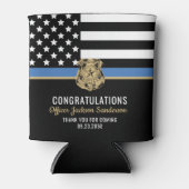 Rafraîchisseur Pour Canette Police Retraite Ligne bleue Application de la loi (Devant)