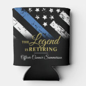 Rafraîchisseur Pour Canette Police Retraite Ligne bleue Drapeau Application de (Dos)