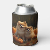 Rafraîchisseur Pour Canette Poméranien Chiot Automne Citrouille délice (Can devant)