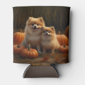 Rafraîchisseur Pour Canette Poméranien Chiot Automne Citrouille délice (Devant)