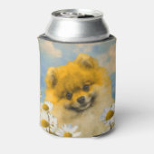 Rafraîchisseur Pour Canette Poméranien dans Daisies Peinture - Art Chien origi (Can Dos)