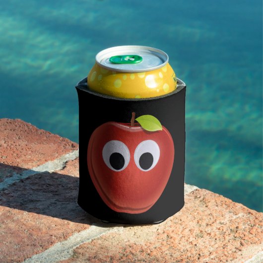 Rafraîchisseur Pour Canette Pomme rouge drôle avec yeux de googly (Piscine in situ)