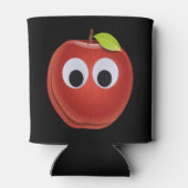Rafraîchisseur Pour Canette Pomme rouge drôle avec yeux de googly (Dos)