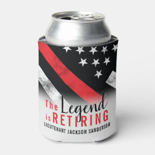 Rafraîchisseur Pour Canette Pompier à la retraite pompier Ligne rouge