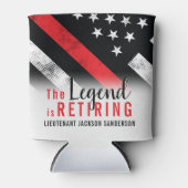 Rafraîchisseur Pour Canette Pompier à la retraite pompier Ligne rouge (Devant)