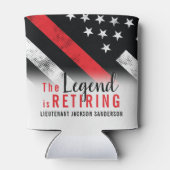 Rafraîchisseur Pour Canette Pompier à la retraite pompier Ligne rouge (Dos)