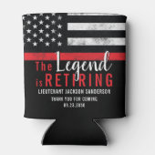 Rafraîchisseur Pour Canette Pompier à la retraite pompier mince Red Line (Dos)