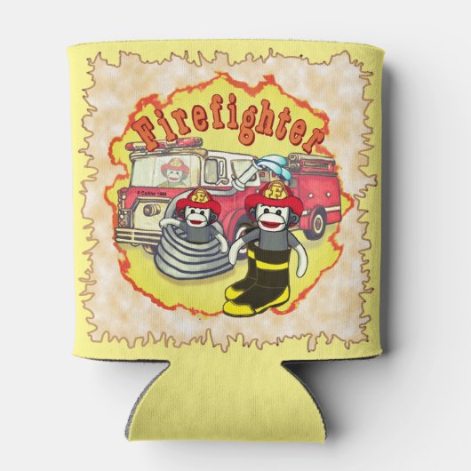 Rafraîchisseur Pour Canette Pompier de camionnette de singe Sock (Dos)