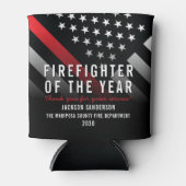 Rafraîchisseur Pour Canette Pompier de l'année Employé drapeau feu (Devant)