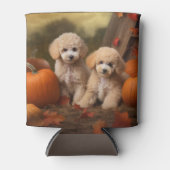 Rafraîchisseur Pour Canette Poodle Chiot Automne Citrouille délice (Devant)