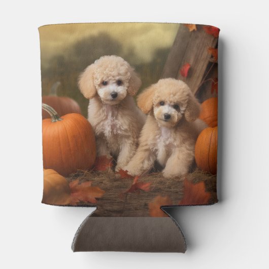 Rafraîchisseur Pour Canette Poodle Chiot Automne Citrouille délice (Dos)