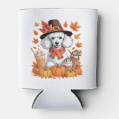 Rafraîchisseur Pour Canette Poodle Thanksgiving Drinks Coffee Fall Leaves Pump (Devant)