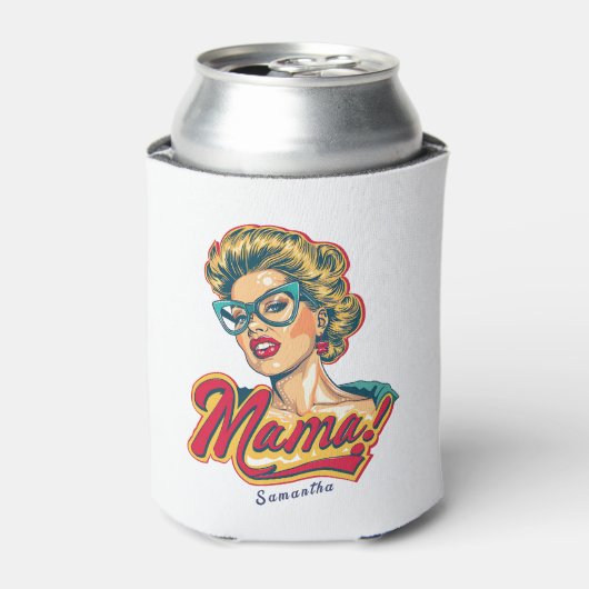 Rafraîchisseur Pour Canette Pop Art de Mama Retro Personnalisé 2 (Can devant)