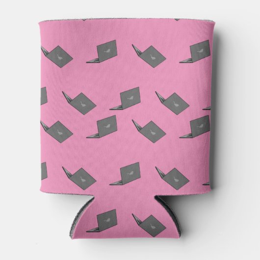 Rafraîchisseur Pour Canette Portable gris avec logo d'oiseau (Devant)