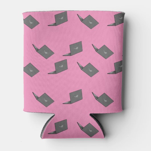 Rafraîchisseur Pour Canette Portable gris avec logo d'oiseau (Devant)