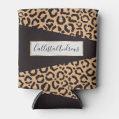 Rafraîchisseur Pour Canette Poster de animal Leopard d'or noir moderne (Devant)